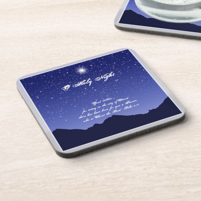 O Holy Night Christmas Coaster (Left Side)
