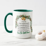 O HOLY NIGHT Christmas Hymn &amp; Scripture Green 15oz Mug