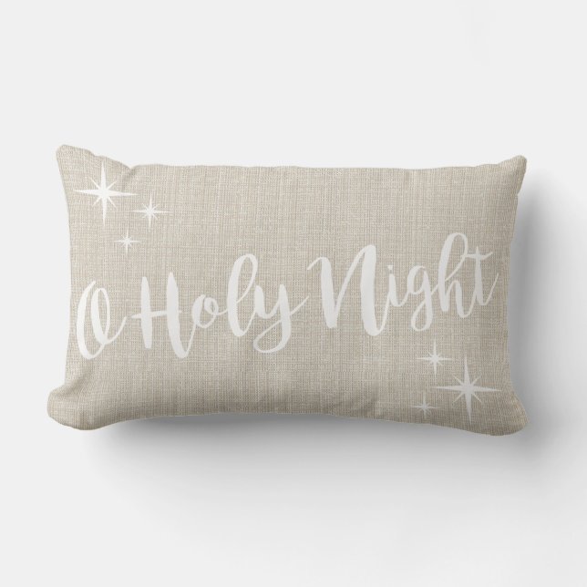 O Holy Night Christmas Linen Pillow (Front)