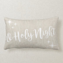 O Holy Night Christmas Linen Pillow