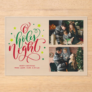 "O Holy Night" Christmas Photo Acrylic Invitations