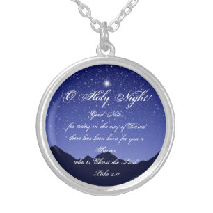 O Holy Night Christmas Silver Plated Necklace