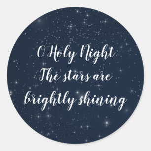 O Holy Night Christmas Song Favor Classic Round Sticker