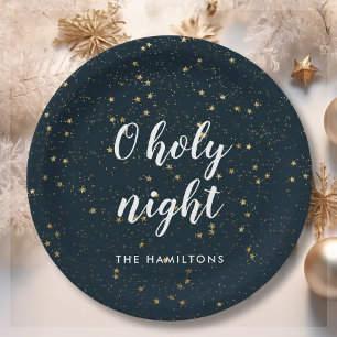 O Holy Night Christmas Star Paper Plates