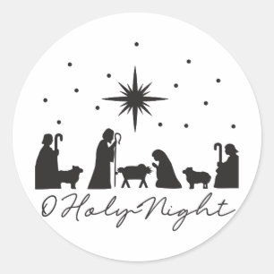 O Holy Night Classic Round Sticker