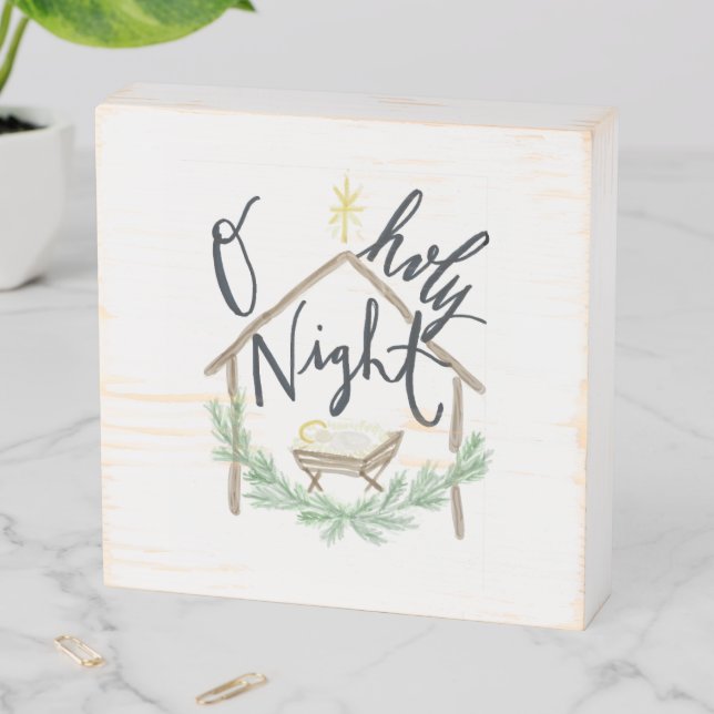 O Holy Night Decorative Wood Sign (In Situ Horizontal)