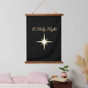 O Holy Night   Elegant Star of Bethlehem Religious Hanging Tapestry