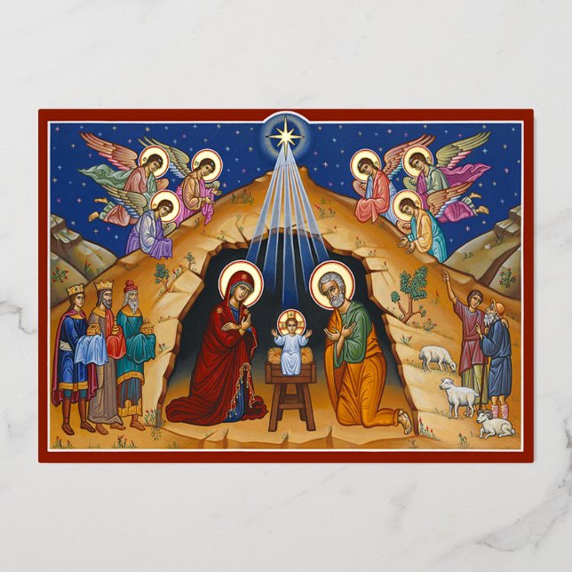 O Holy Night Foil Holiday Card (Front)
