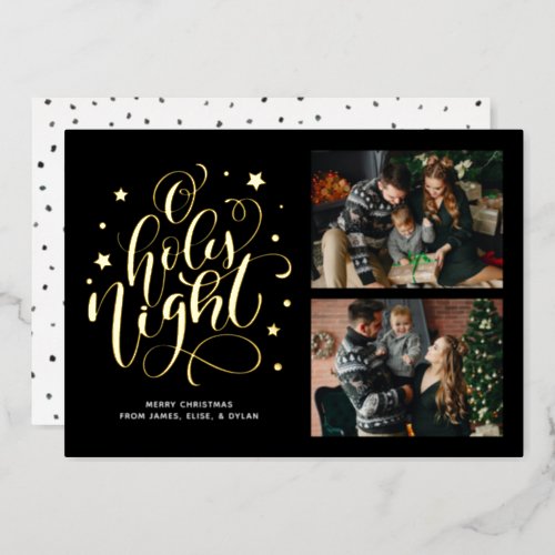 O Holy Night Hand Letter Photo Holiday Card