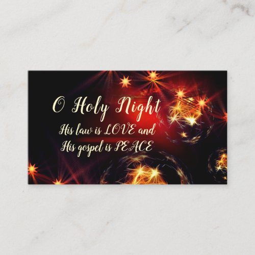 O Holy Night His law is LOVE Christmas Carol Business Card