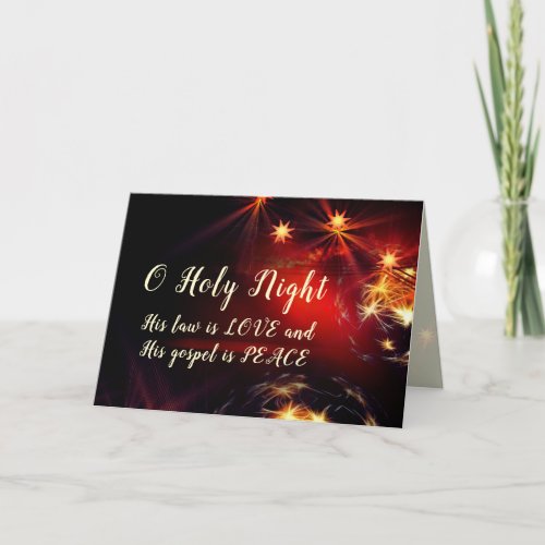 O Holy Night His law is LOVE Christmas Carol Card