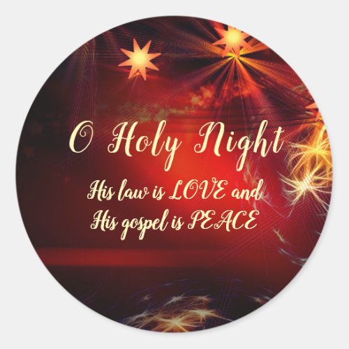 O Holy Night His law is LOVE Christmas Carol Classic Round Sticker