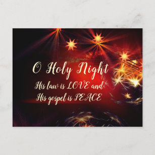 O Holy Night, His law is LOVE, Christmas Carol Postcard