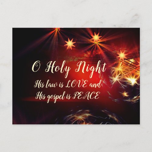 O Holy Night His law is LOVE Christmas Carol Postcard