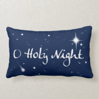 O Holy Night Holiday Throw Pillow - Oblong - Blue