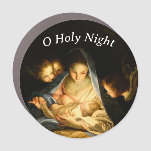O Holy Night Mary and Jesus Keep Christ Christmas Car Magnet