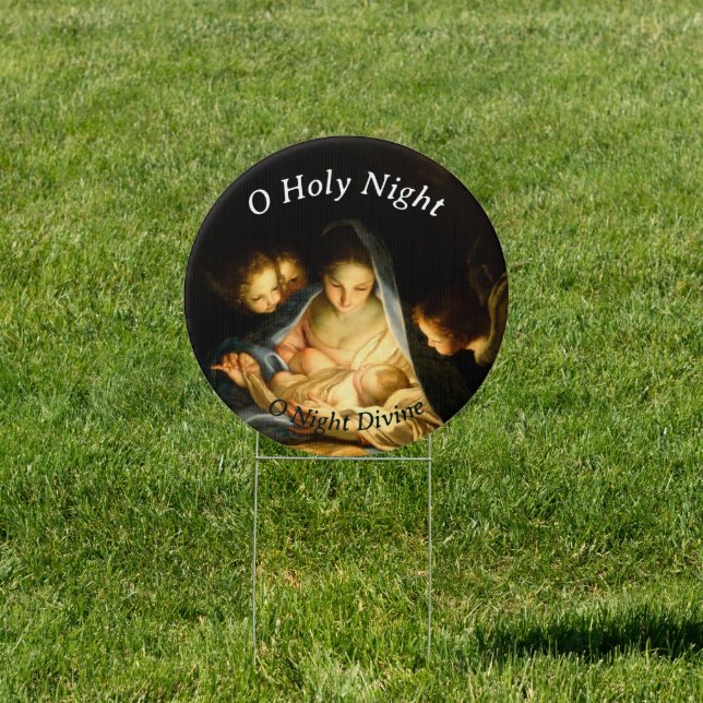 O Holy Night Mary and Jesus Keep Christ Christmas Sign (Insitu)