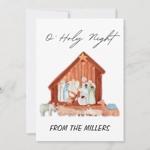 O Holy Night Nativity Christmas Card