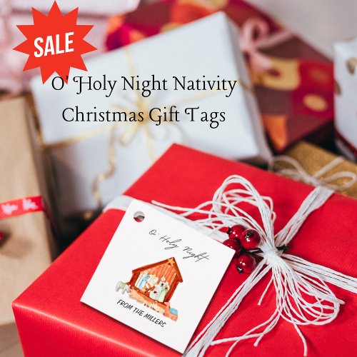 O Holy Night Nativity Christmas Gift Tag