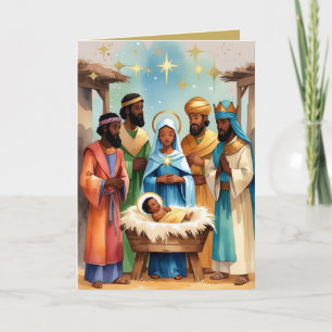 O Holy Night Nativity Christmas  Holiday Card