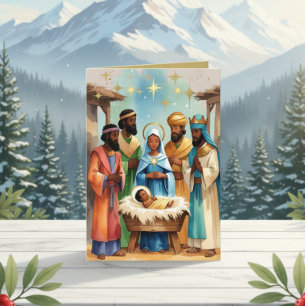 O Holy Night Nativity Christmas Holiday Card
