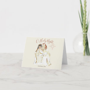 O Holy Night Nativity Personalized Holiday Card