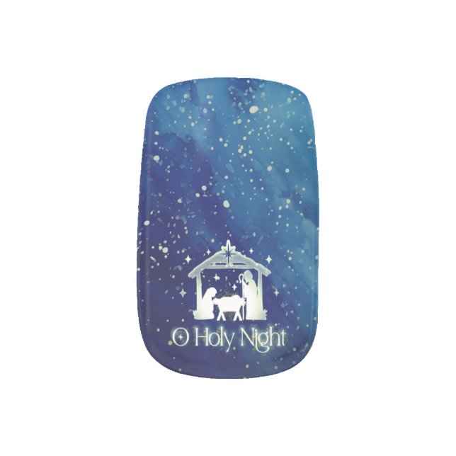 O Holy Night Nativity Starry Nail Set for Christma Minx Nail Art (Left Thumb)
