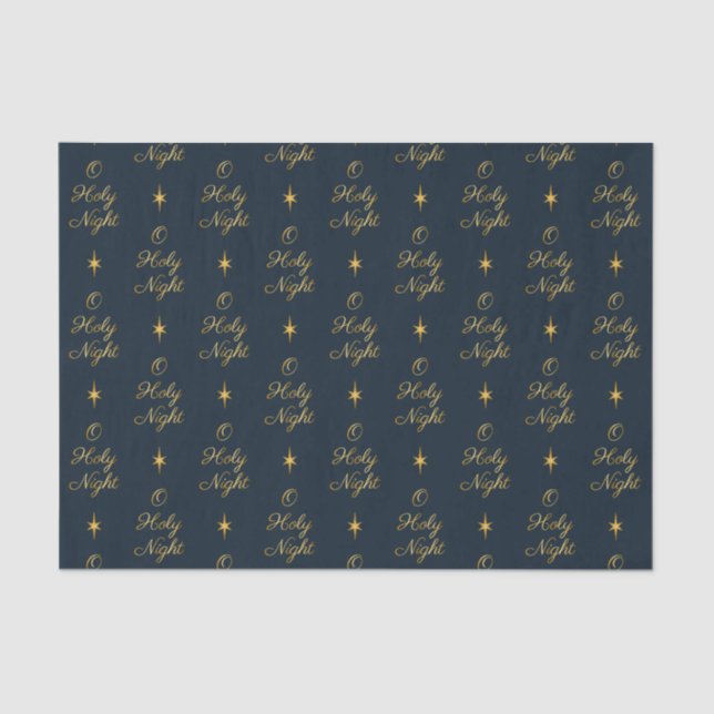 O Holy Night Navy & Gold Tissue Paper (Front)