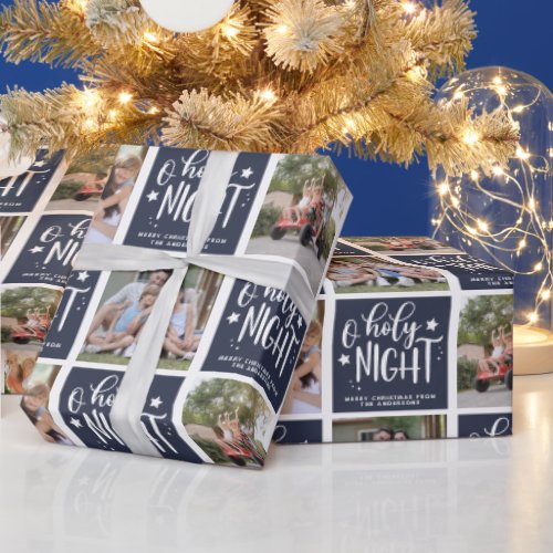 O Holy Night Photo Collage Christmas  Wrapping Paper