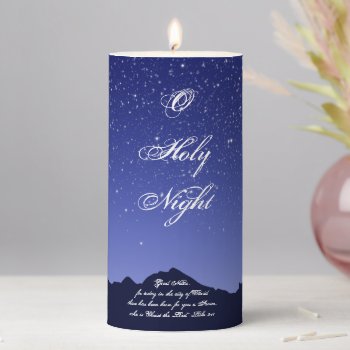 O Holy Night Pillar 3x6 Candle by Digitalbcon at Zazzle