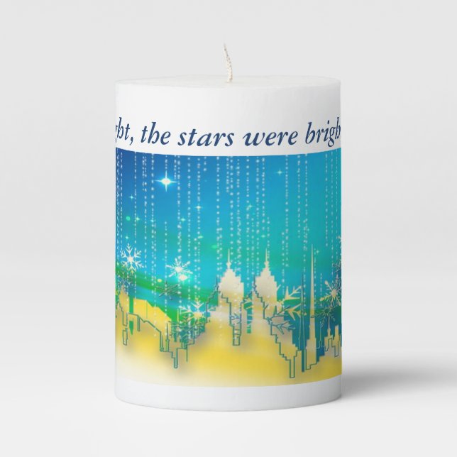 O Holy Night Pillar Candle (Front)