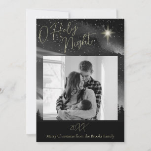 O Holy Night Religious Christmas Bible Verse Photo Holiday Card