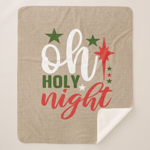 O Holy Night Religious Christmas Sherpa Blanket