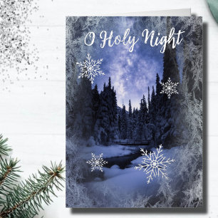 O Holy Night Rustic Woodland Christmas Foil Holiday Card