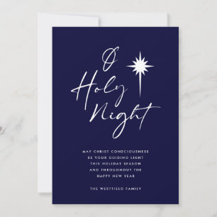 O Holy Night Star of Bethlehem Midnight Blue Holiday Card