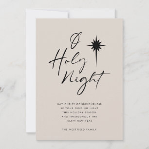 O Holy Night Star of Bethlehem Minimalist Holiday Card