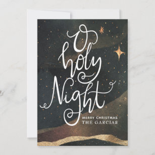 O Holy Night Starry Sky Christmas Card