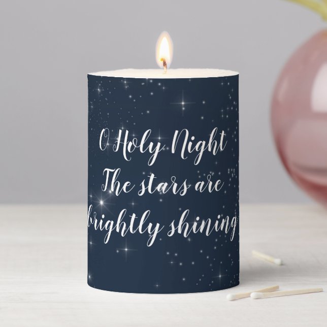 O Holy Night Starry Sky Christmas Song Pillar Candle (In Situ)