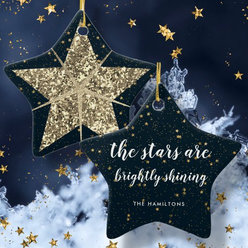 O Holy Night  Stars are Brightly Shining Family  Ceramic Ornament