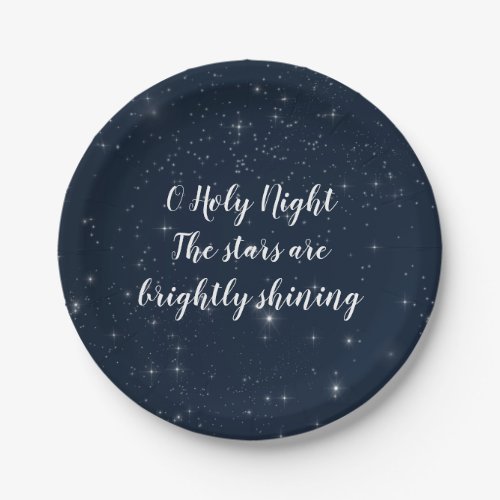 O Holy Night Stars Christmas Song Paper Plates