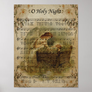 O Holy Night, Vintage Christmas Poster