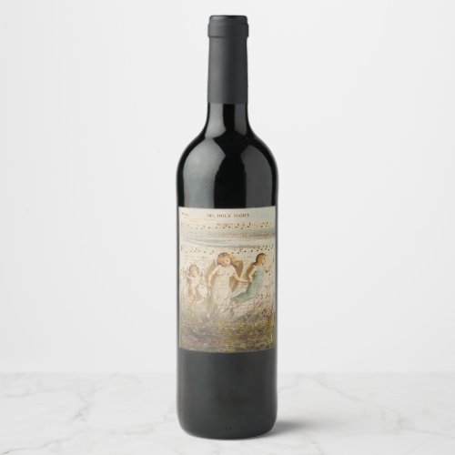 O Holy Night with Angels Wine Label