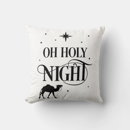 O Holy Night With Camel Throw Pillow
