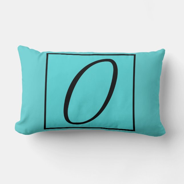 O INITIAL PILLOW - Letter O on Aqua Background (Front)