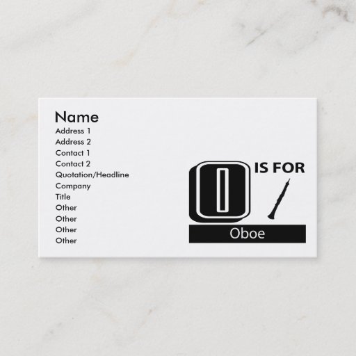 Customizable O Is For Oboe Business Card Templates