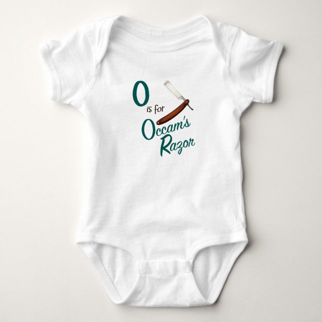 O is for Occam's Razor Cute Philosophy Design Baby Bodysuit (Front)