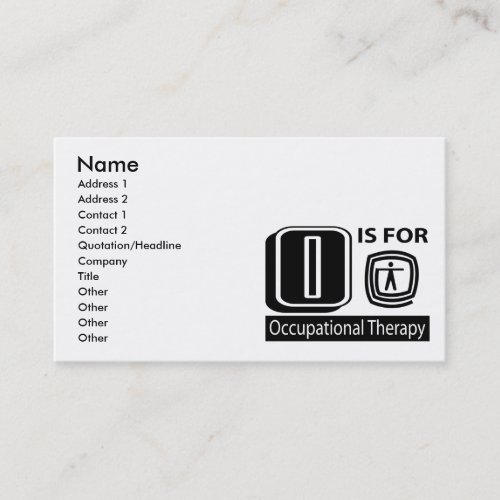 O Is For Occupational Therapy Business Cards