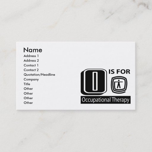 Customizable O Is For Occupational Therapy Business Cards