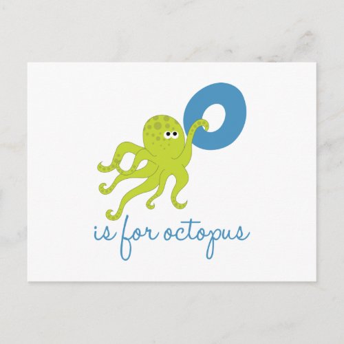 O Is For Octopus Postcard
