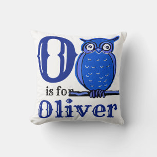 O is for Oliver baby boy Throw Pillow